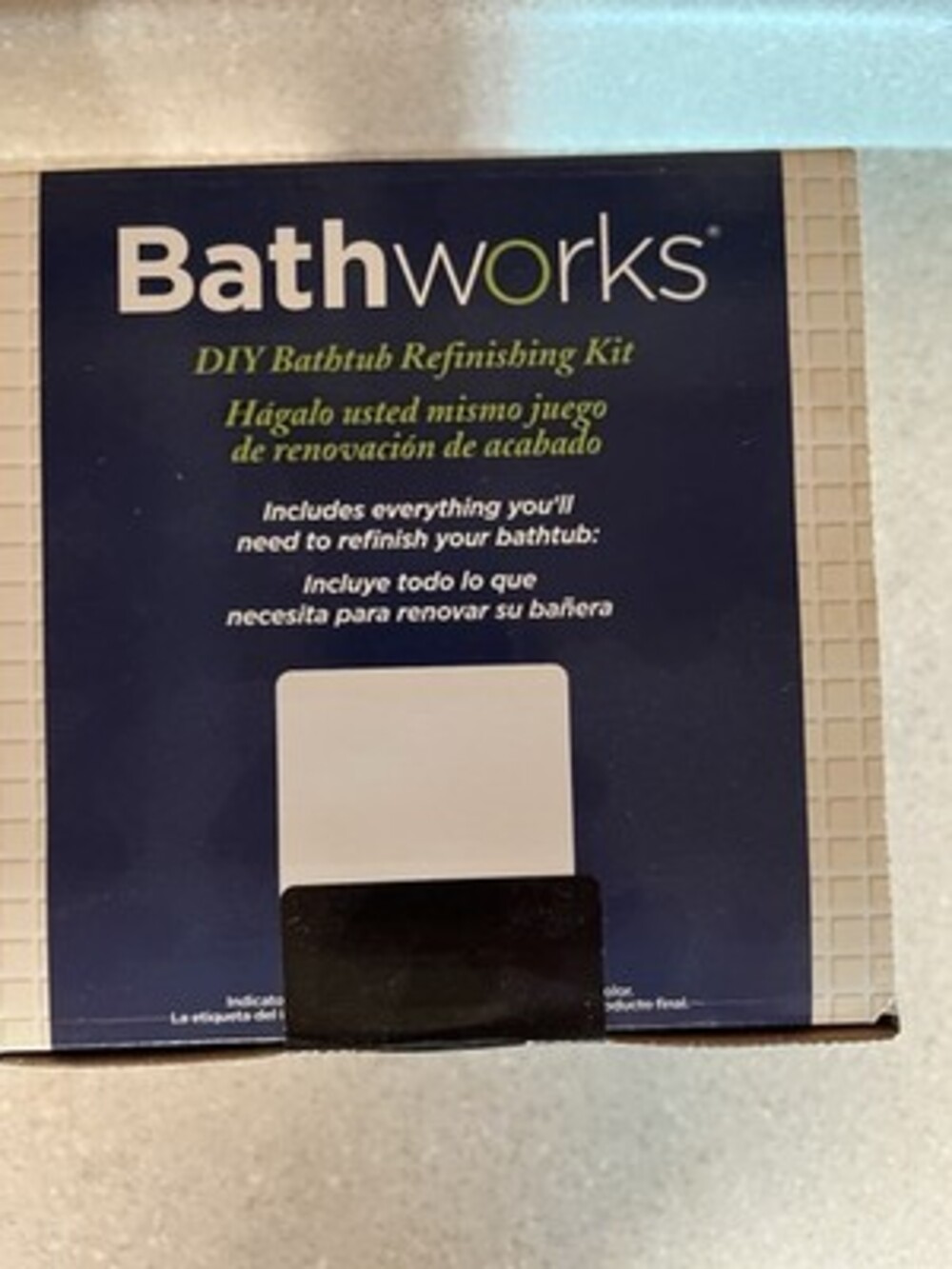 Bathworks Bathtub Refinishing Kit Black 1 Pint Gloss Resin Fast Dry Non-Skid
